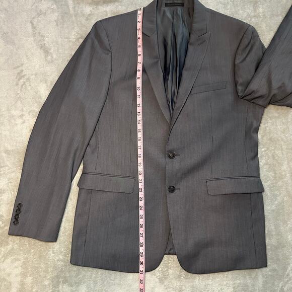 Calvin Klein Wool Blazer Men Size 42R Gray Extreme Slim Fit 2 Button Suit Jacket - Picture 8 of 16